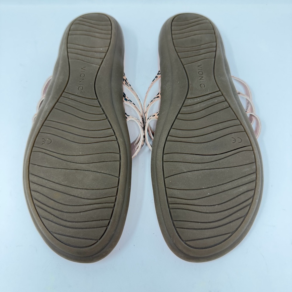 Vionic Alta Toe Post Leather Orthotic Sandals Rose Pink Size 8.5 - Picture 6 of 8